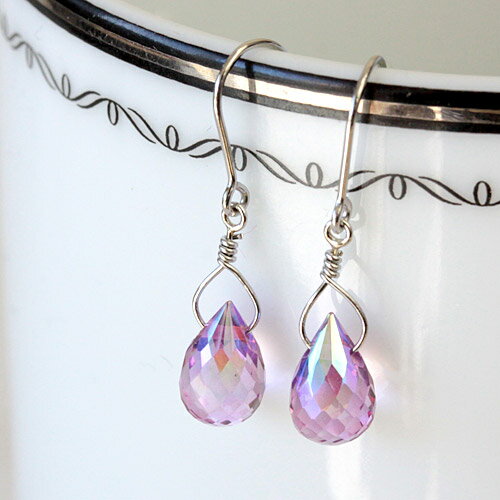 アメリカンピアス プラチナ900 アメリカンフック ジニアストパーズピアス 5×8サイズ ブリオレットカット【あす楽対応】