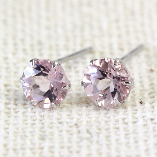プラチナ900　モルガナイト ピアス 5.0mm プラチナ【あす楽対応】のサムネイル