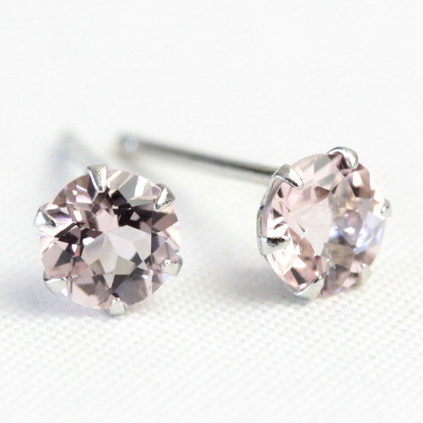 樂天商城 - プラチナ900　モルガナイト ピアス 4.0mm 【あす楽対応】