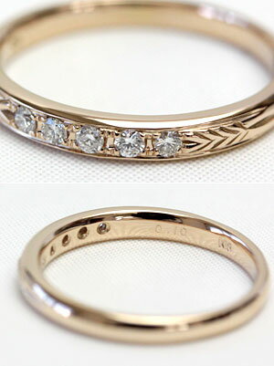 K18 スタイリッシュ ダイヤモンド リング 0.1ct 18金 リング