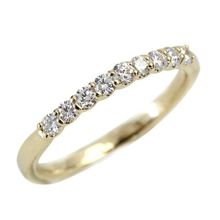 Rakuten - K18 ダイヤモンド エタニティリング 9石 0.3ct F〜Gカラー SIクラス 18金リング ダイアモンド ダイヤ リング エタニティ 指輪 レディース ギフト 18k ゴールド 4月誕生石 ハーフエタニティリング
