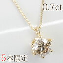 【1本追加販売】K18 ブラウンダイヤ ネックレス 0.7ct ペンダントネックレス ライトブラウン ダイヤモンド SIクラスアップ品質 中央宝石研究所ソーティング付き（0.713ct VERY LIGHT BROWN SI-1 GOOD）【一粒】