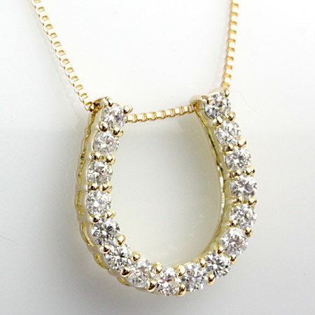K18 H＆C ダイヤモンド ホースシュー （馬蹄） ネックレス 0.3ct