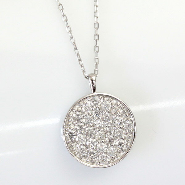 樂天商城 - K18 ダイヤモンド ネックレス 0.3ct サークル パヴェ レディース K18ピンクゴールド・K18ホワイトゴールド・K18イエローゴールド
