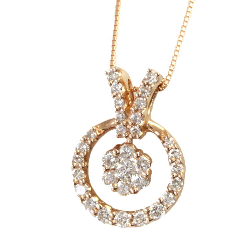 樂天商城 - 【二点限り】 K18PG ダイヤモンド ネックレス 0.5ct ペンダントネックレス 32石 40cm 通常価格198,000円→廃盤品在庫処分のためアウトレット価格178,000円！