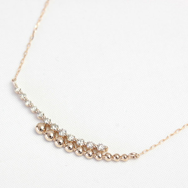 K18 ダイヤモンド ラインネックレス 0.15ct 12石 ダイヤモンドネックレス ダイヤネックレス イエローゴールド ピンクゴールド