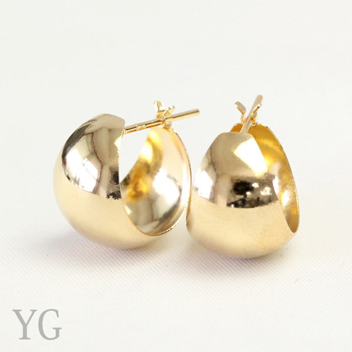 ピアス K18 フープピアス 10mm×13mm クロッシング ピアス 18K 18金 ゴールド フー...