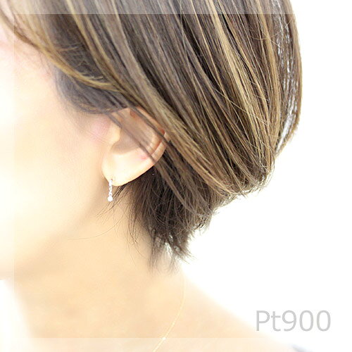ダイヤモンド ピアス プラチナ ゴールド ミラーカット 0.1ct シャンパン ブラウン...