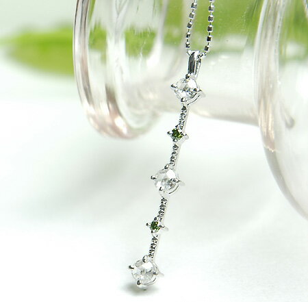 樂天商城 - K18ローズカット×カラーダイヤモンドペンダントネックレス