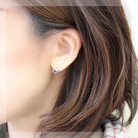 K18 ブラックダイヤモンド ピアス ローズカット 4.0mm イエローゴールド ピンクゴ...