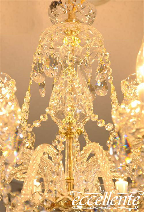 TB078804CL チェコ製 ボヘミアクリスタルシャンデリア 12灯 Clear/ノーマルカット