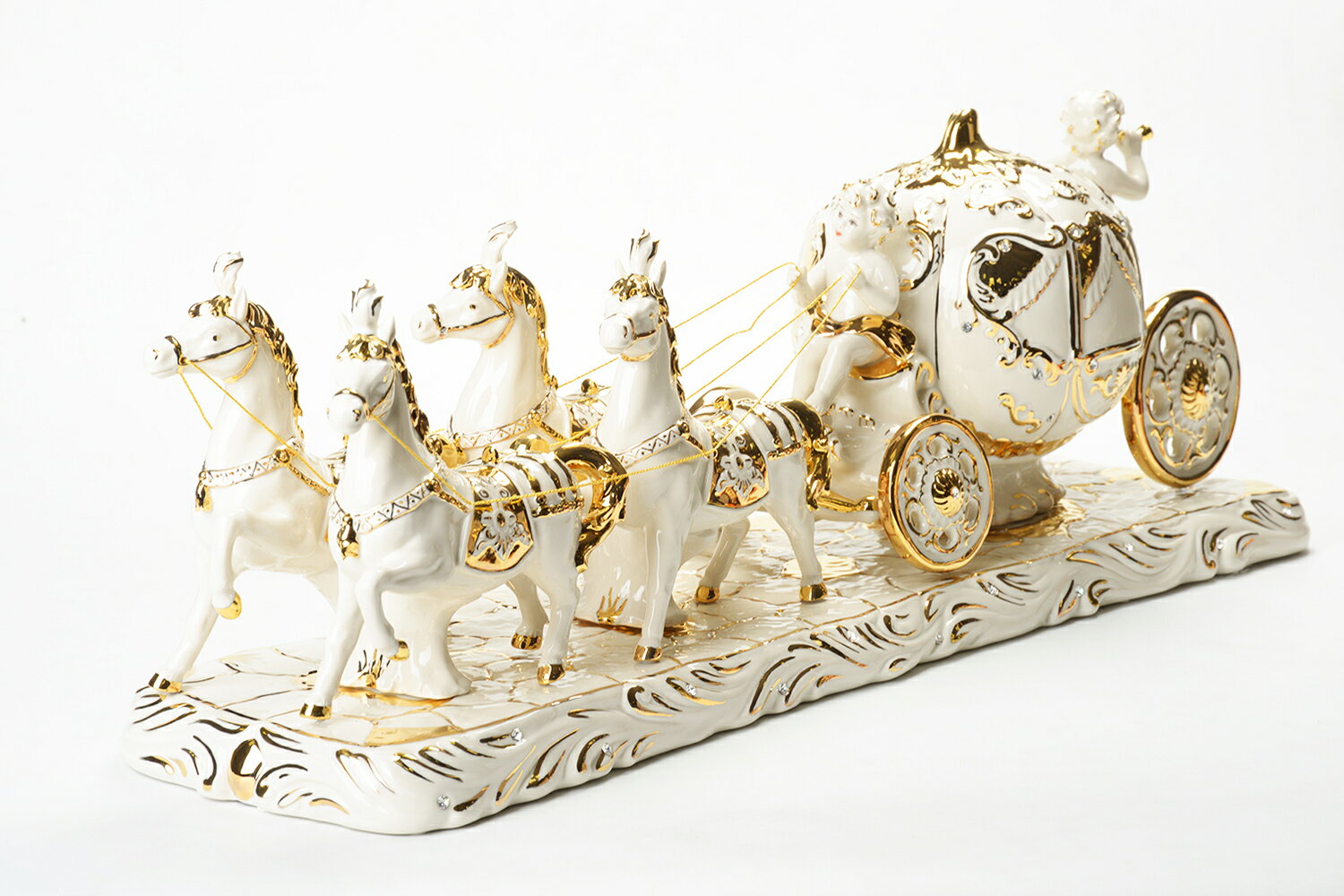 Rakuten - イタリア製 陶人形 Cinderella Carriage SV-49692 人形 置物おしゃれ インテリア クラシックデザイン アンティーク調