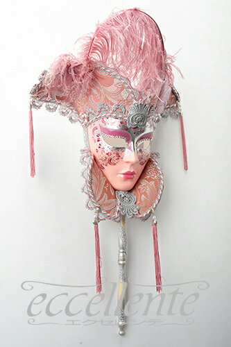 RM-0038P イタリア製 マスケラ カサノバチック ピンク+スワロフスキー [2]