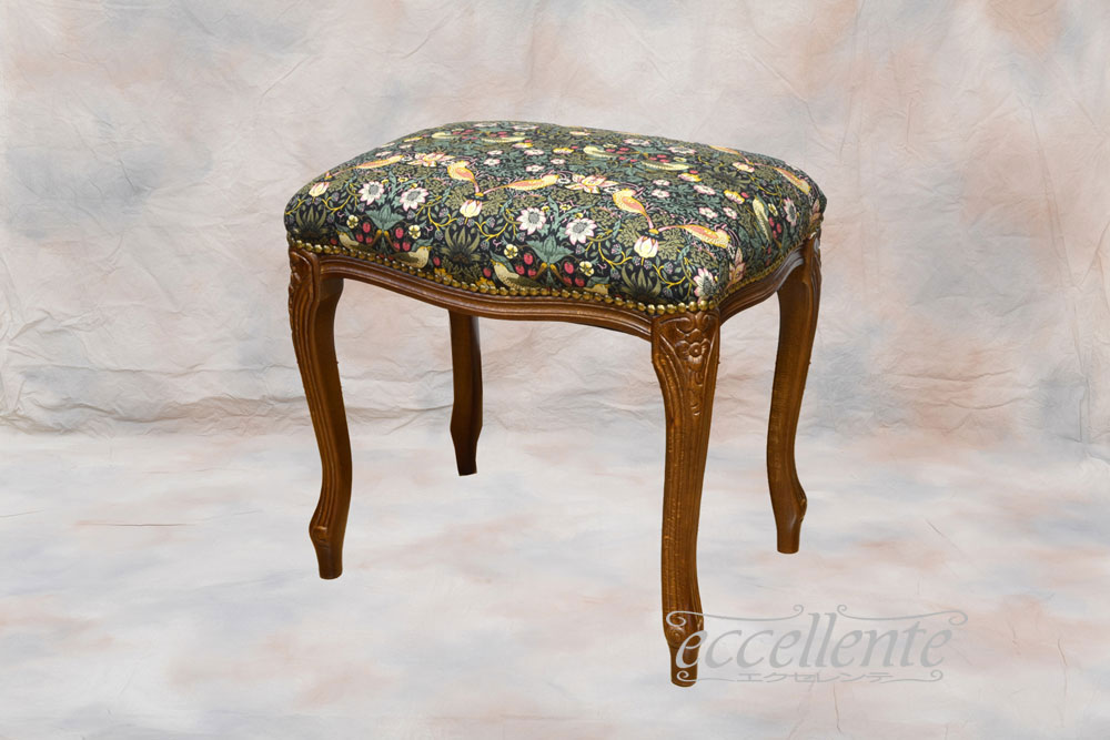 【3,000円OFFクーポン】イタリア製スツール イチゴ泥棒グリーン ベストオブモリス｜TS-10F/WM/STG