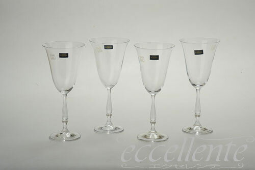 イタリア製 フルートグラス4個セット・SW・L スワロフスキー｜FA-001666SW-L