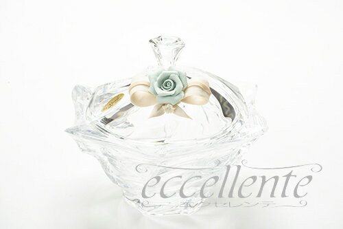 イタリア製 キャンディボックス大 バラ／グリーン｜FA-053630GR