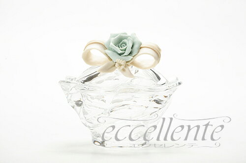 イタリア製 キャンディボックス小 バラ／グリーン｜FA-053631GR