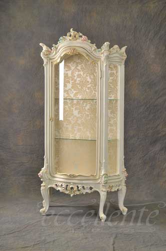 ★ イタリア家具 ヨーロッパ家具 BL-NAPCBCL イタリア製家具　1ドアーグラスキャビネット　CBCL 【イタリアン家具 ヨーロピアン家具 輸入家具 アンティーク調】【ロココ調家具】のサムネイル