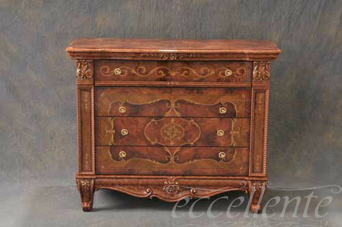 乐天商城 - ★ イタリア家具 ヨーロッパ家具 VE-11イタリア製家具　4段チェスト 【イタリアン家具 ヨーロピアン家具 輸入家具 アンティーク調 猫脚】【サルタレッリ】【ベルサイユシリーズ/ウォールナット】