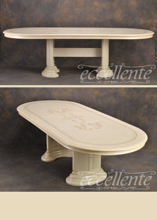 ★ イタリア家具 ヨーロッパ家具 FL08W-18-19WPイタリア製家具 ダイニングセットFS (アーム付) 【イタリアン家具 ヨーロピアン家具 輸入家具 アンティーク調】 [2]