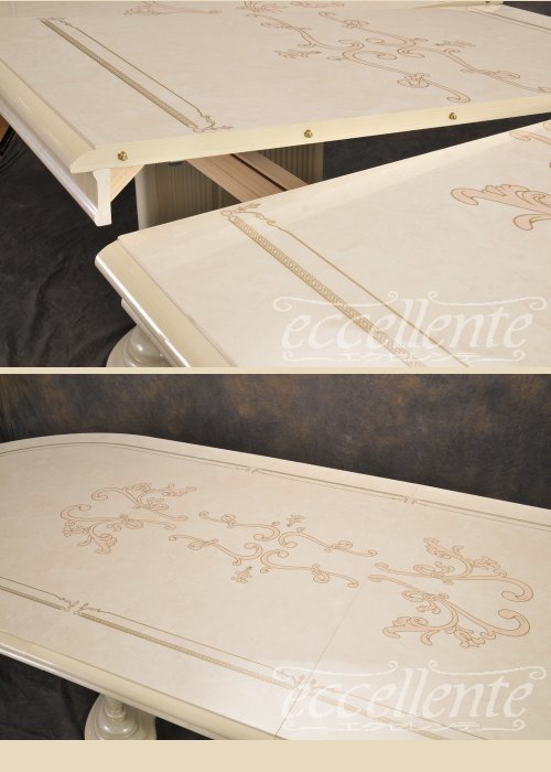 ★ イタリア家具 ヨーロッパ家具 FL08W-18-19WPイタリア製家具 ダイニングセットFS (アーム付) 【イタリアン家具 ヨーロピアン家具 輸入家具 アンティーク調】 [3]