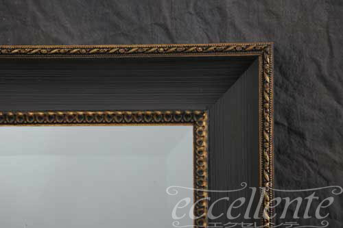 3022M004 イタリア製 ミラー ブラックゴールド 四角 W62xH83cm [2]