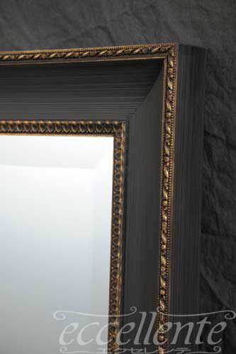 3022M004 イタリア製 ミラー ブラックゴールド 四角 W62xH83cm [3]