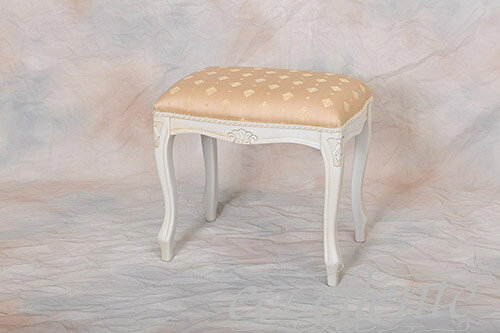 乐天商城 - イタリア製 スツール アンティークホワイト仕上げ GLベージュ MS-808WAF3G Stool Antique white/GL Beige イタリア家具 ヨーロッパ家具 イタリアン家具 ヨーロピアン家具 クラシック家具 輸入家具 アンティーク調 ロココ調 猫脚