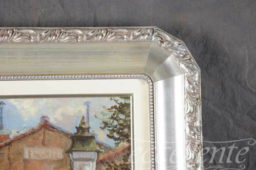 525616281 イタリア製額絵 汽車を待つ婦人 [3]