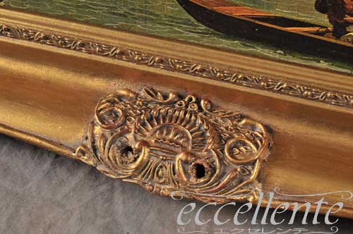イタリア製 額絵大 ヴェネチア ゴンドラ W75xH65cn Q81080711 インテリア 絵画 イタリア家具 ヨーロッパ家具イタリアン家具 ヨーロピアン家具 輸入家具 クラシック家具 アンティーク調 [2]