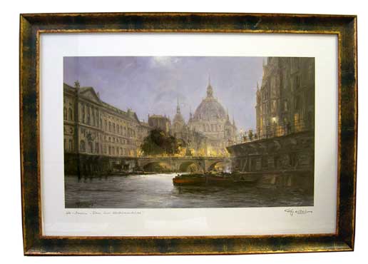 乐天商城 - イタリア製額絵 ポツダム・リバー Q43297122 インテリア 絵画 イタリア家具 ヨーロッパ家具イタリアン家具 ヨーロピアン家具 輸入家具 クラシック家具 アンティーク調