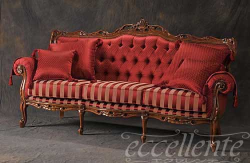 ★ イタリア家具 ヨーロッパ家具 GP23-113/3イタリア製ソファー 3シートFrancesca23-113/3 【イタリアン家具 ヨーロピアン家具 輸入家具 アンティーク調】【モレロ・ジャンパウロ】【ソファ/ウォールナット】 [3]