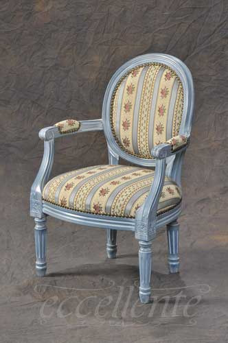 Rakuten - イタリア製 アームチェア Tresor ブルー GP29-152B チェア イス 椅子 クラシック 猫脚 イタリアン家具 ヨーロピアン家具 ヨーロッパ家具 輸入家具 アンティーク調