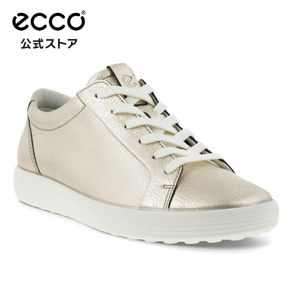 楽天スーパーSALE 50％OFF 【ECCO 公式】 ECCO Soft 7 W Lace up LX LEA / エコー ソフト 7 W PURE WHITE GOLD イエロー Womens スニーカー おしゃれ かわいい 高級 レザー シンプル 北欧 デザイン スタイリッシュ 歩きやすい フィット感 ソールのサムネイル