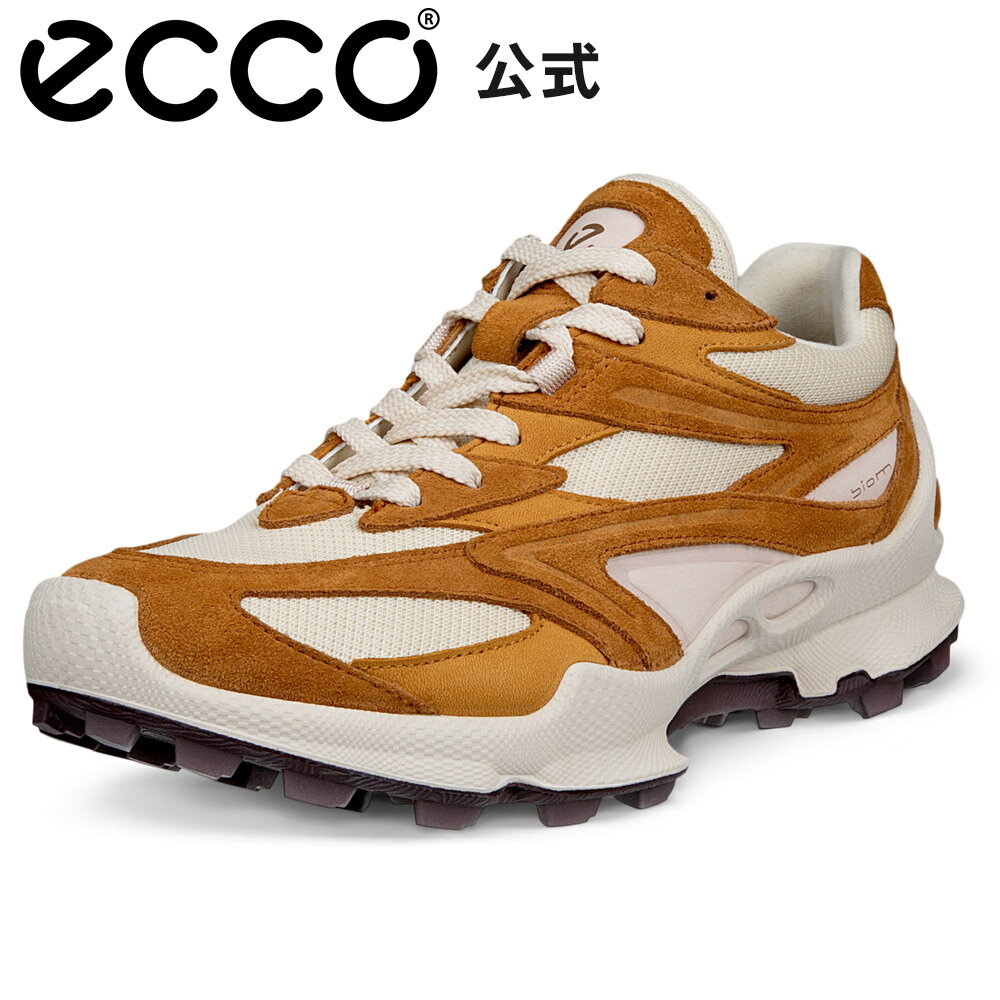 ECCO公式 BIOM C-TRAIL W RETRO ウィメンズ スニーカー AMBER / LIMESTONE / HONEY ブラウン 快適 軽量 歩きやすい 婦人靴 女性 レディース 本革 レースアップ エコー