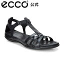【ECCO 公式】 ECCO Flash W T Sandal LEA / エコー フラッシュ サンダル W BLACK/BLACK ブラック Womens サンダル サンダル 婦人靴 レディース 履きやすい 通勤 通学 痛くない 歩きやすい 疲れにくい
