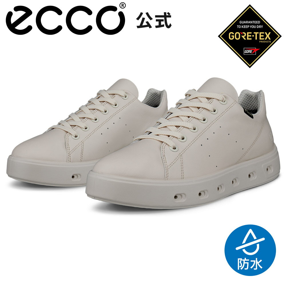 Rakuten - [ECCO公式] Street 720 W ウィメンズ GORE-TEX 防水 スニーカー LIMESTONE ベージュ 快適 軽量 歩きやすい 婦人靴 女性 レディース 本革 レースアップ 防水 雨の日 雨用 雨対応 ゴアテックス エコー