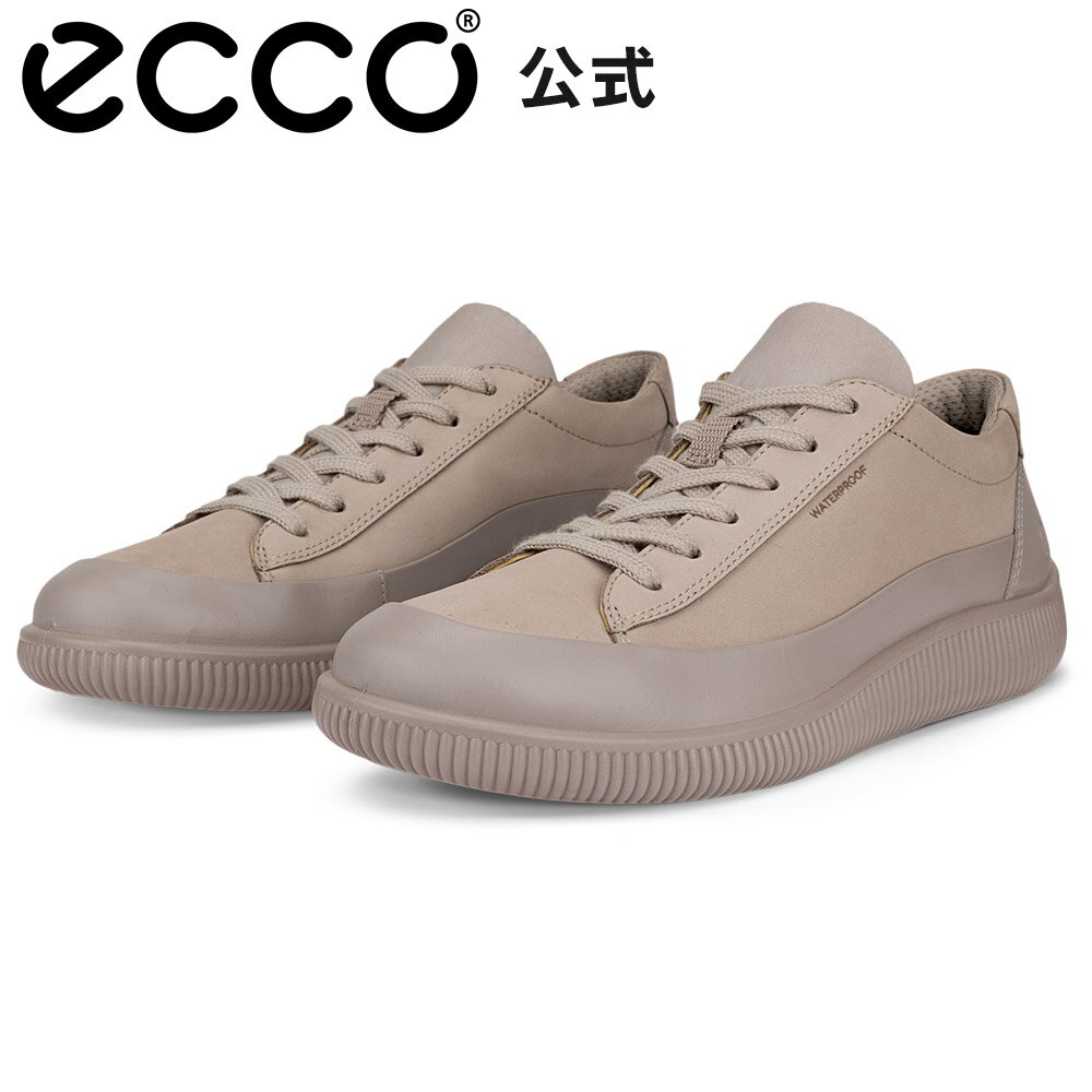 [ECCO公式] SOFT ZERO W WP SHOE ウィメンズ ウォータープルーフ スニーカー Moon Rock/Moon Rock グレー 快適 軽量 歩きやすい 婦人靴 女性 レディース 本革 レースアップシューズ レースアップ 防水 雨の日 雨用 雨対応 waterproof エコー