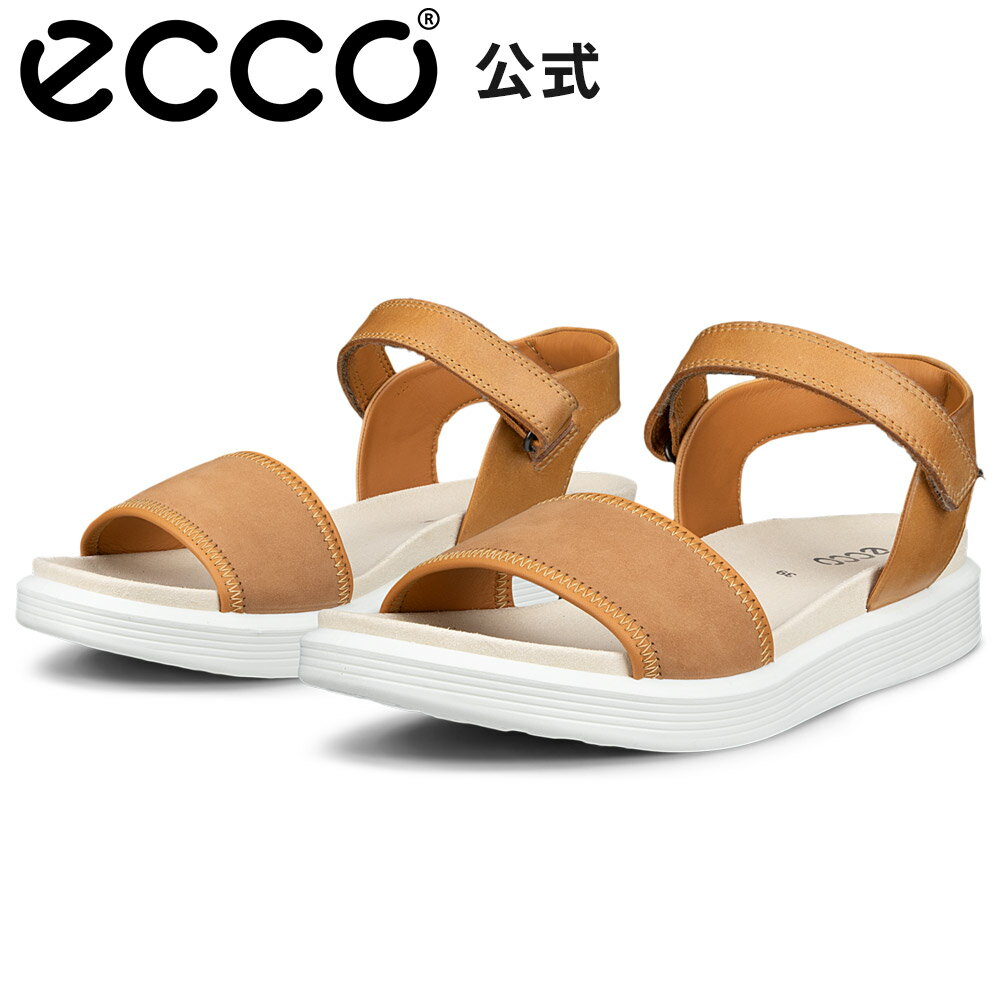 Rakuten - [ECCO公式] SOFT SANDAL W ウィメンズ コンフォートオープントゥ サンダル CASHMERE/LION エコー 靴 快適 履き心地いい 高品質 本革 シューズ 婦人靴 ウォーキング 歩きやすい 疲れにくい レディース ブラウン
