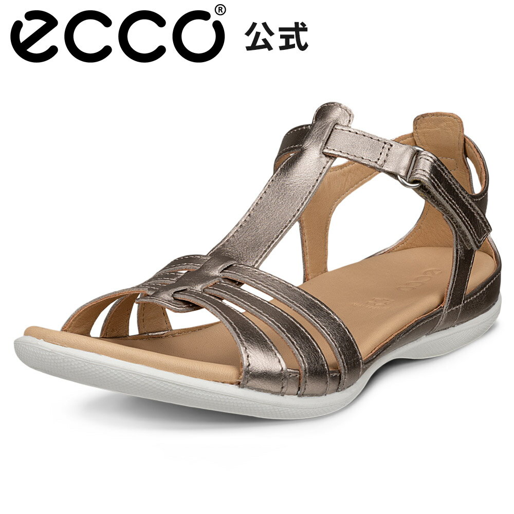 Rakuten - [ECCO公式] FLASH ウィメンズ Tストラップ フラットサンダル PURE CASHMERE エコー 靴 快適 履き心地いい 高品質 レザー 本革 婦人靴 レディース 軽量 歩きやすい 疲れにくい おしゃれ 旅行 街履き ベージュ