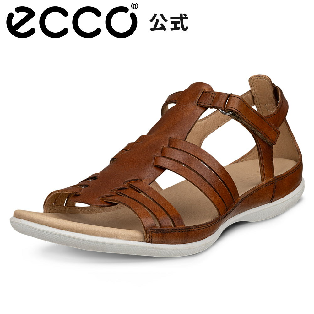 Rakuten - [ECCO公式] FLASH ウィメンズ グラディエーター サンダル SADDLE エコー 靴 快適 履き心地いい 高品質 レザー 本革 婦人靴 レディース 軽量 歩きやすい 疲れない ウォーキング 旅行 街履き おしゃれ ブラウン