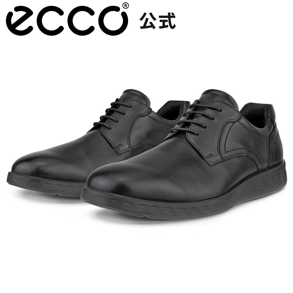 ECCO公式 S LITE HYBRID メンズ ビジネスダービースニーカー BLACK エコー 靴 快適 履き心地いい 高品質 レザー 本革 シューズ 紳士靴 ウォーキング 疲れにくい 通勤 オフィス 履きやすい 街履き 黒