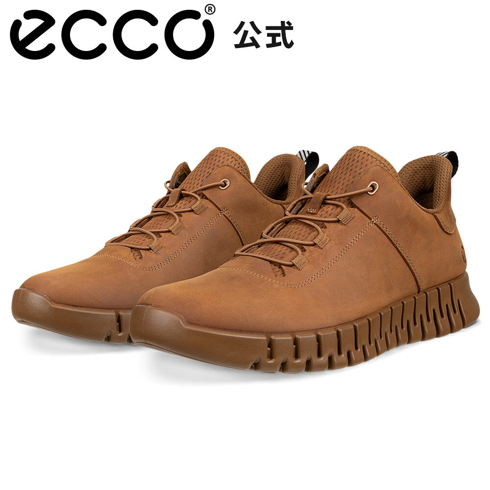 Rakuten - 父の日 [ECCO公式] GRUUV M メンズ レースアップ スニーカー CAMEL エコー 靴 快適 履き心地いい 高品質 レザー 本革 シューズ 紳士靴 ウォーキング 疲れにくい 通気性 通勤 カジュアル ブラウン 旅行 街履き