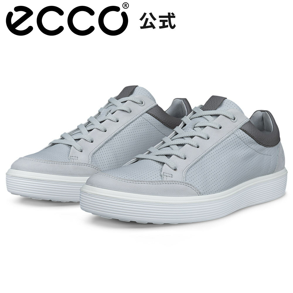 Rakuten - 父の日 [ECCO公式] SOFT 60 M メンズ レースアップ スニーカー CONCRETE/CONCRETE/STEEL エコー 靴 快適 履き心地いい 高品質 レザー 本革 シューズ 紳士靴 ウォーキング 疲れにくい 通勤 通学 旅行 街履き グレー