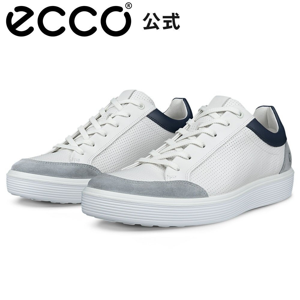 Rakuten - 父の日 [ECCO公式] SOFT 60 M メンズ レースアップ スニーカー WILD DOVE/WHITE/OMBRE エコー 靴 快適 履き心地いい 高品質 レザー 本革 シューズ 紳士靴 ウォーキング 疲れにくい 通勤 通学 旅行 街履き 白