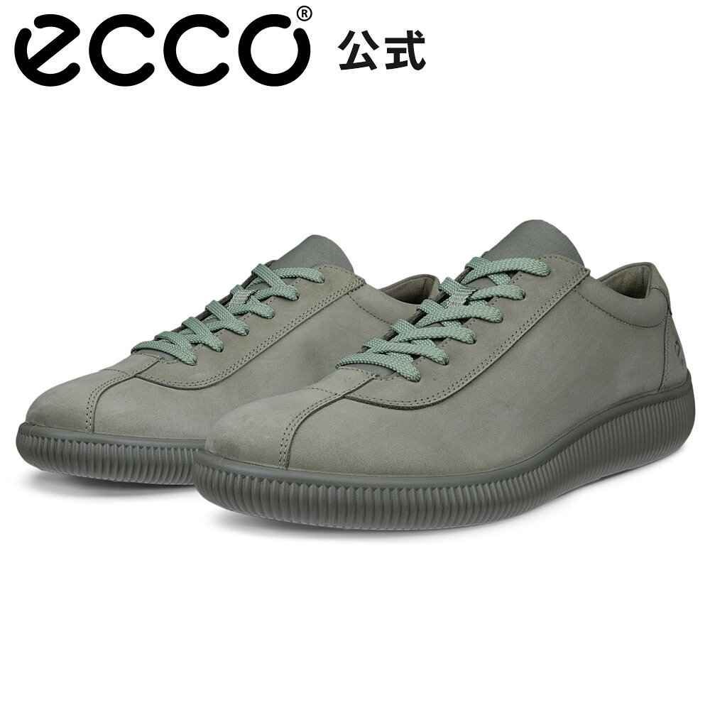 Rakuten - 父の日 [ECCO公式] SOFT ZERO M メンズ レースアップ スニーカー SMOKEY OLIVE エコー 靴 快適 履き心地いい 高品質 レザー 本革 シューズ 紳士靴 ウォーキング 疲れにくい 通勤 通学 旅行 街履き カーキ