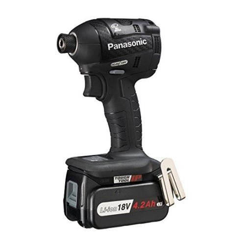 PANASONIC パナソニック 118mmのコンパクトヘッド 充電インパクトドライバー 4.2Ah（電池2個付）18V電池セット品 EZ75A7LS2G-B（黒）