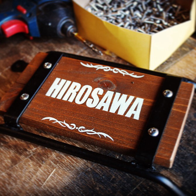 DUCK MAN ダックマン STEEL BELTシリーズ スチールベルト W180×H90ネームプレート DM-104BR