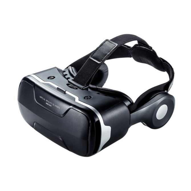 SANWA SUPPLY サンワサプライ スマホをセットして3D動画やVR映像を鑑賞できるVRゴーグル 没入感をアップさせる密封性が高い大型イヤーパッドのヘッドホン付き MED-VRG3 MEDVRG3