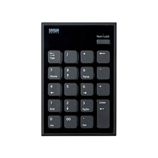 SANWA SUPPLY サンワサプライ ケーブルが邪魔にならないBluetoothテンキー NT-BT21(BK-ブラック) NTBT21BK